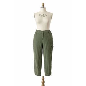 Wonderly Cargo Pants Size Large Olive Utility Chic Casual Streetwear Modern Boho